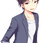 テーラードジャケットを着てこちらに微笑む爽やかな男性のイラスト